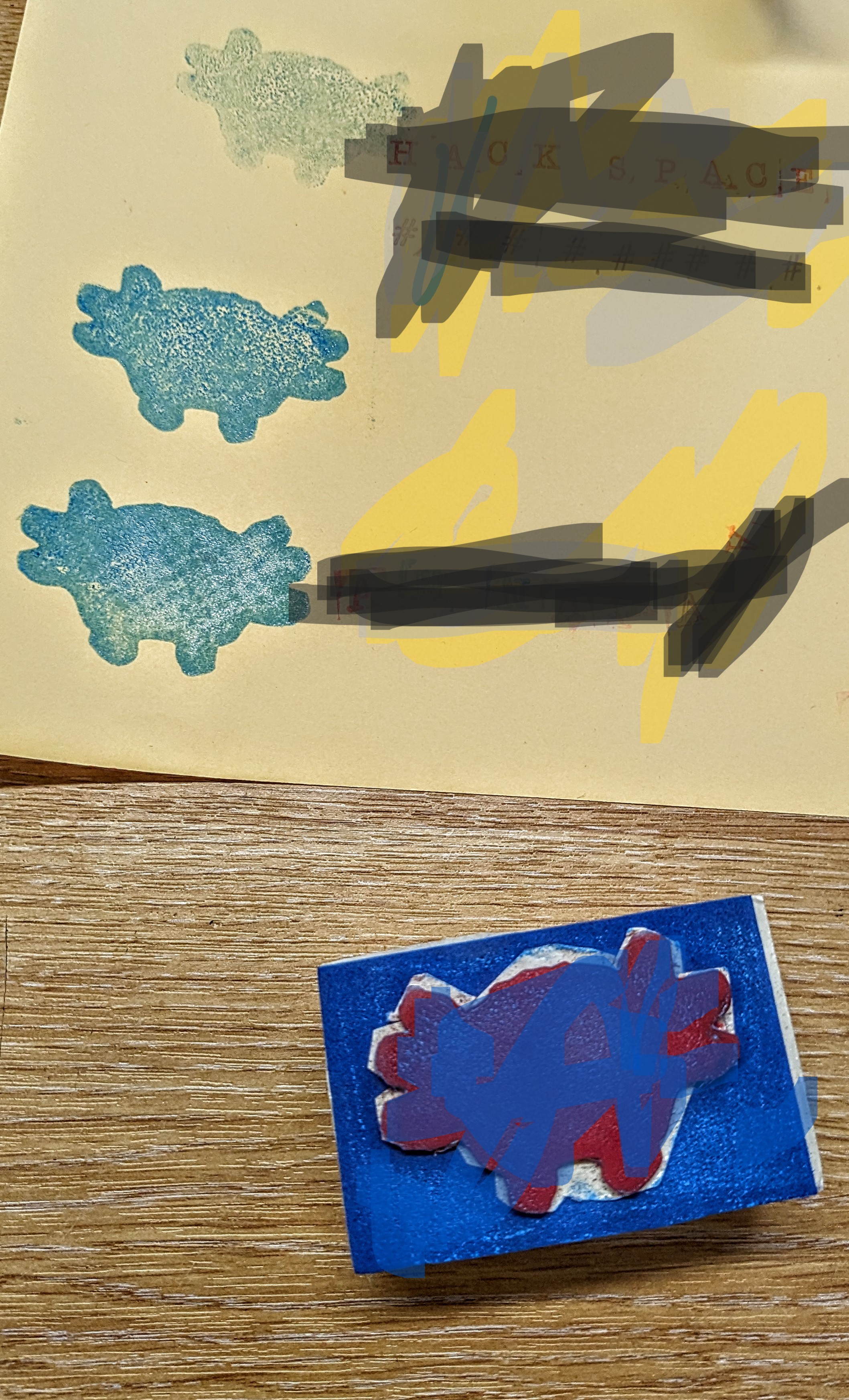 the results of the stamp I made with the 3D printer